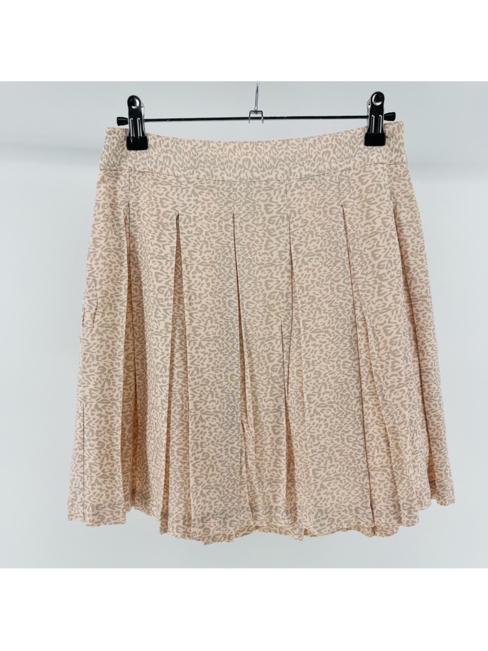 NWT Sim & Sam Pink Leopard Pleated Mini Skirt, Women's Small